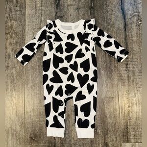 Cat & Jack Baby Girl Hearts Ruffle Romper